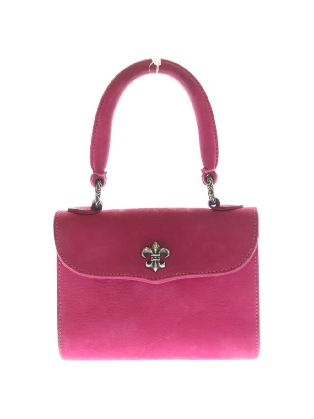 Chrome Hearts Doc Adams BS Flare Motif Nubuck Suede Leather Handbag Pink